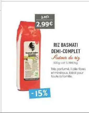 Naturalia Riz Basmati Demi-complet Autour Du Riz offre