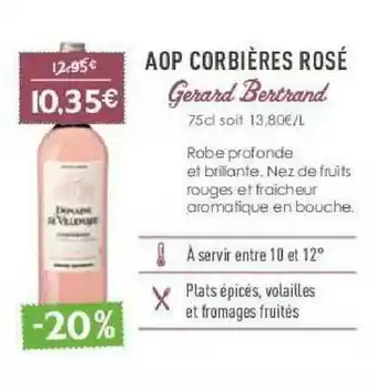 Naturalia Aop Corbières Rosé Gerard Bertrand offre