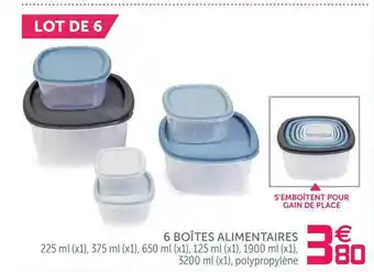 Gifi 6 Boîtes Alimentaires offre