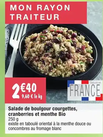 Migros Salade de Boulgour Courgettes Cranberries Et Menthe Bio offre