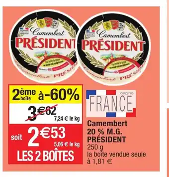 Migros Camembert 20% M.G Président offre