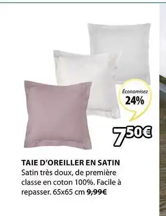 JYSK Taie D'oreiller En Satin offre