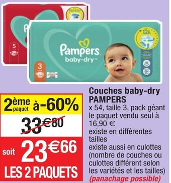 Migros Couches baby-dry PAMPERS offre