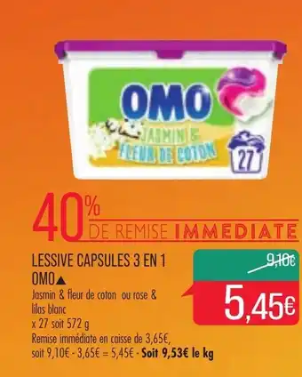 Match Lessive capsules 3 en 1 omo offre