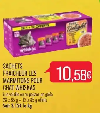 Match Sachets fraîcheur les marmitons pour chat whiskas offre