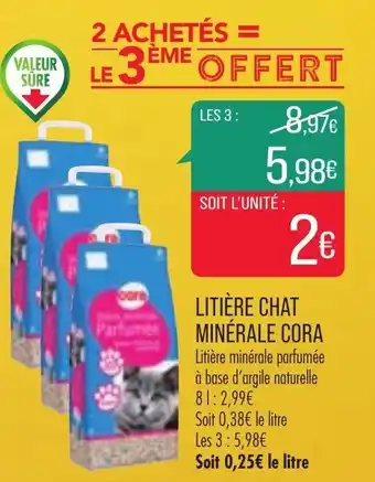 Match Litiere chat minérale cora offre