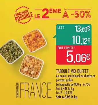 Match Taboulé mix buffet offre