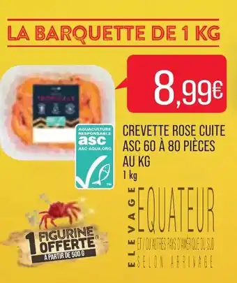 Match Crevette rose cuite asc 60 à 80 pièces au KG offre