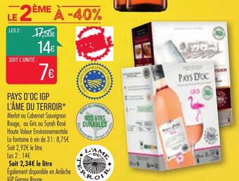 Match Pays d'oc IGP l'âme du terroir offre