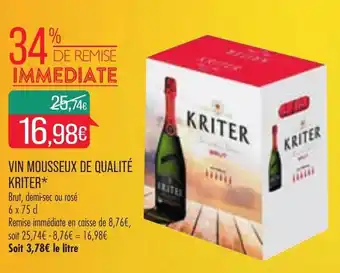 Vin mousseux de qualité kriter