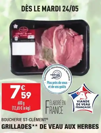 ALDI Grillades de veau aux herbes offre