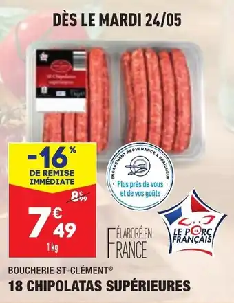 ALDI 18 Chipolatas supérieures offre