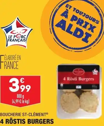 ALDI 4 röstis burgers offre