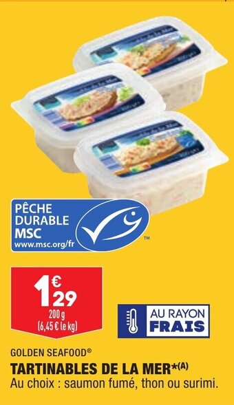 ALDI GOLDEN SEAFOOD tartinables de la mer offre