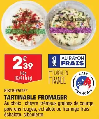 ALDI BISTRO'VITE tartinable fromager offre