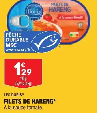 ALDI LES DORIS filets de hareng offre