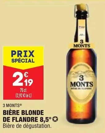 ALDI 3 MONTS bière blonde de flandre 8,5 offre