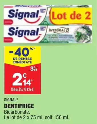 ALDI SIGNAL dentifrice offre