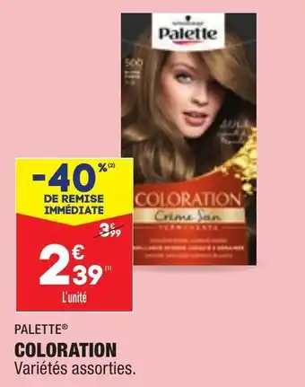 ALDI PALETTE coloration offre