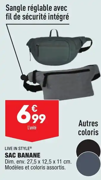 ALDI LIVE IN STYLE SAC BANANE offre