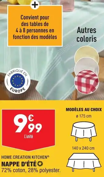 ALDI Nappe d'été offre