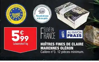 ALDI Huîtres Fines de Claire Marennes Oléron offre