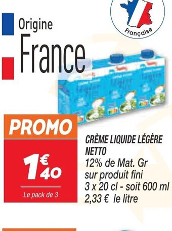 Netto Crème Liquide Légère Netto offre