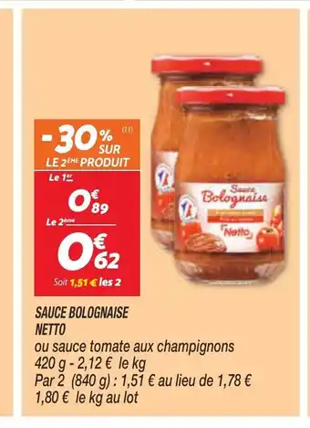 Netto Sauce Bolognaise Netto offre