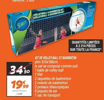 Netto Kit de Volley-Ball Et Badminton offre