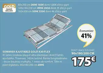 JYSK Sommier Ajustable Gold A30 Flex offre