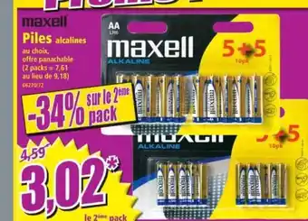 Norma Piles Alcalines Maxell offre