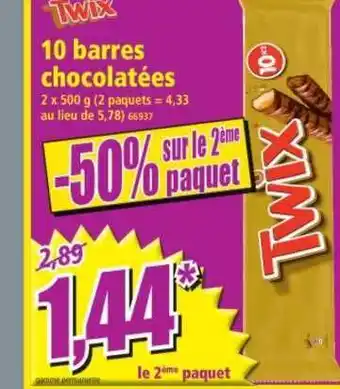 Norma 10 Barres Chocolatées Twix offre