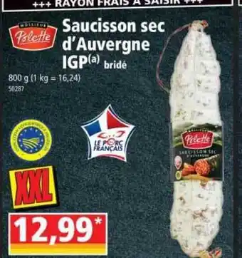 Norma Saucisson Sec D'auvergne Igp Polette offre