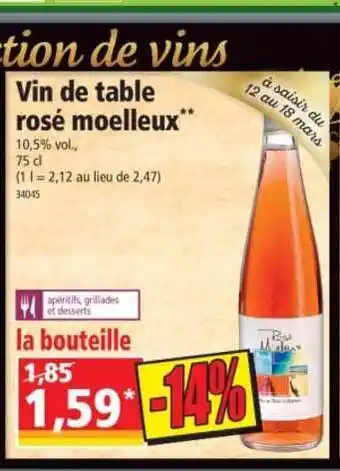 Norma Vin De Table Rosé Moelleux offre