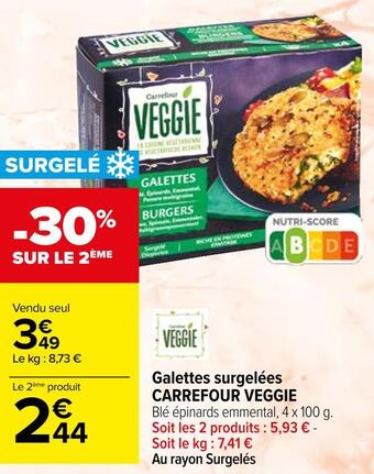 Carrefour Carrefour veggie galettes surgelées offre
