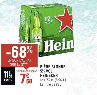 Petit Casino Heineken bière blonde 5% vol. offre