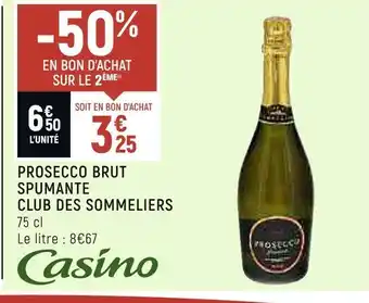 Spar Club des sommeliers prosecco brut spumante offre