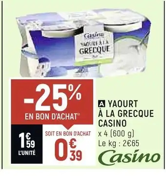 Spar Casino yaourt à la grecque offre