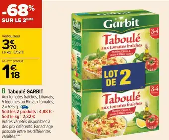 Carrefour Garbit taboulé offre