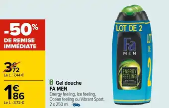 Carrefour Fa men gel douche offre