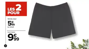 Carrefour Short sport homme offre