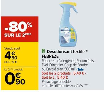 Carrefour Febrèze désodorisant textile offre