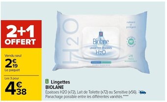Carrefour Biolane lingettes offre