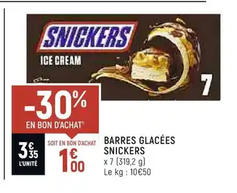 Spar Snickers barres glacées offre