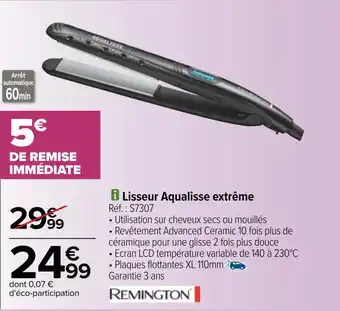 Carrefour Remington lisseur aqualisse extrême offre