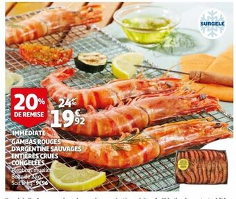 Auchan Gambas rouges d'argentine sauvages entières crues congelées offre