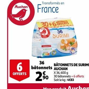 Auchan Bâtonnets de surimi auchan offre
