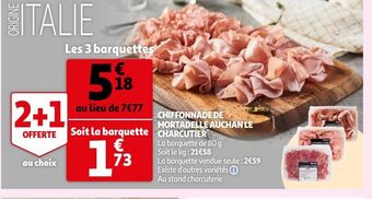 Auchan Chiffonnade de mortadelle auchan le charcutier offre
