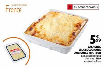 Auchan Lasagnes à la bolognaise auchan le traiteur offre