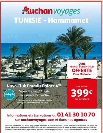 Auchan Auchan voyages tunisie - hammamet offre